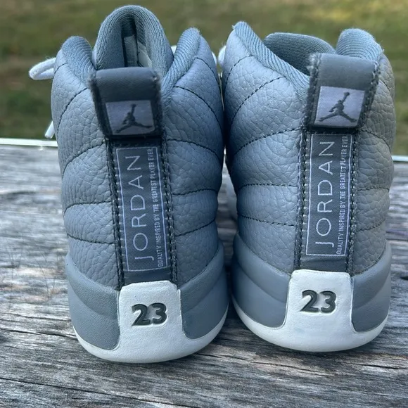 Nike Boys Air Jordan12,size 13 youth,151186-015 Gray &amp; white Basketball  Sneaker