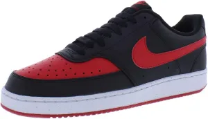 Nike Mens Court Vision Low Sneaker,Black/University Red,9