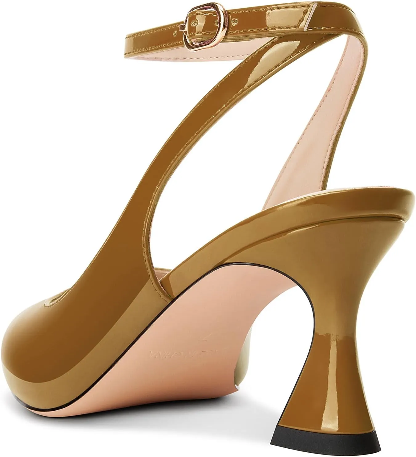 NobleOnly Womens Close Pointed Toe Ankle Strap Kitten Heels Slingback Dress Wedding Casual Pumps 2.4 Inches Heels