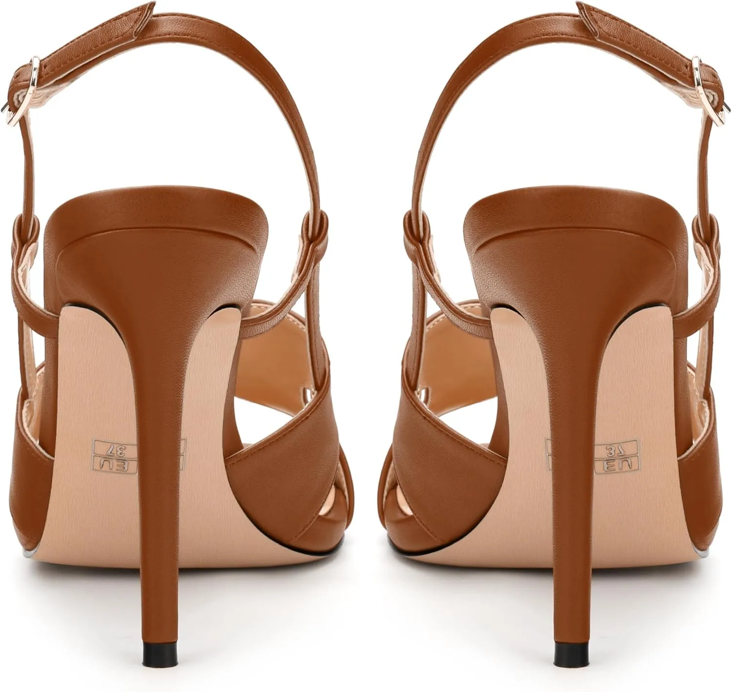 NUMALEO High Heel Sandals for Women Open Toe Slingback Stiletto Heels Sexy Strappy 4 inch Heeled Sandals Dress Shoes For Party Wedding