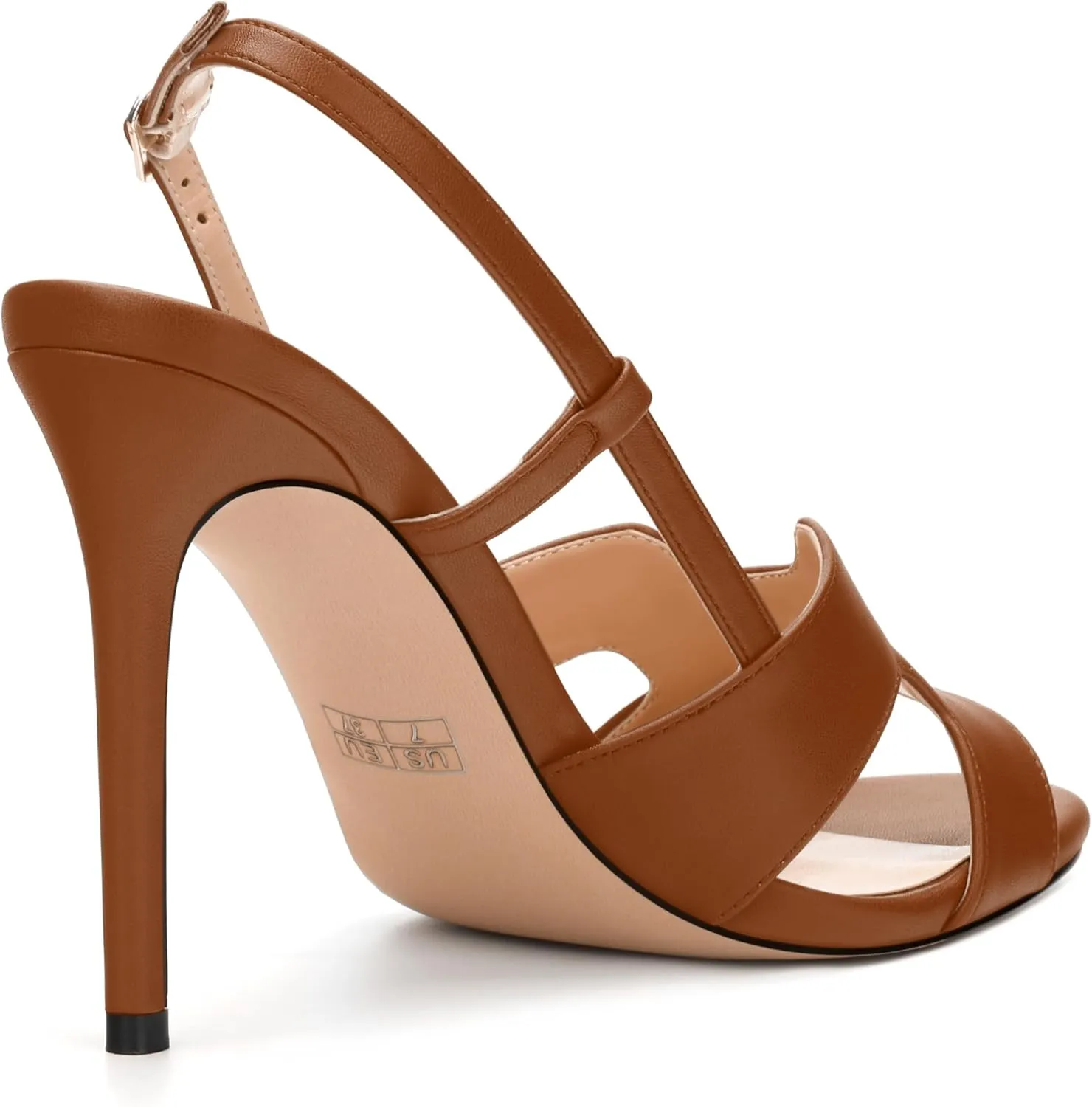 NUMALEO High Heel Sandals for Women Open Toe Slingback Stiletto Heels Sexy Strappy 4 inch Heeled Sandals Dress Shoes For Party Wedding