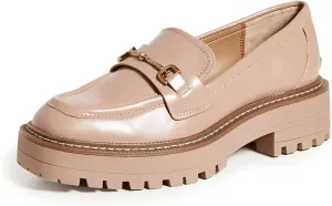 On Rounded Toe Unique assortment Heel Sugar Exceptional Sam Leather Slip Chunky Maple Loafers Laurs Edelman