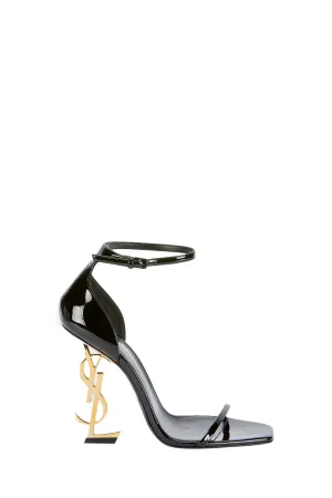 Opyum YSL Logo-Heel Sandals with Golden Hardware - Size 37.5