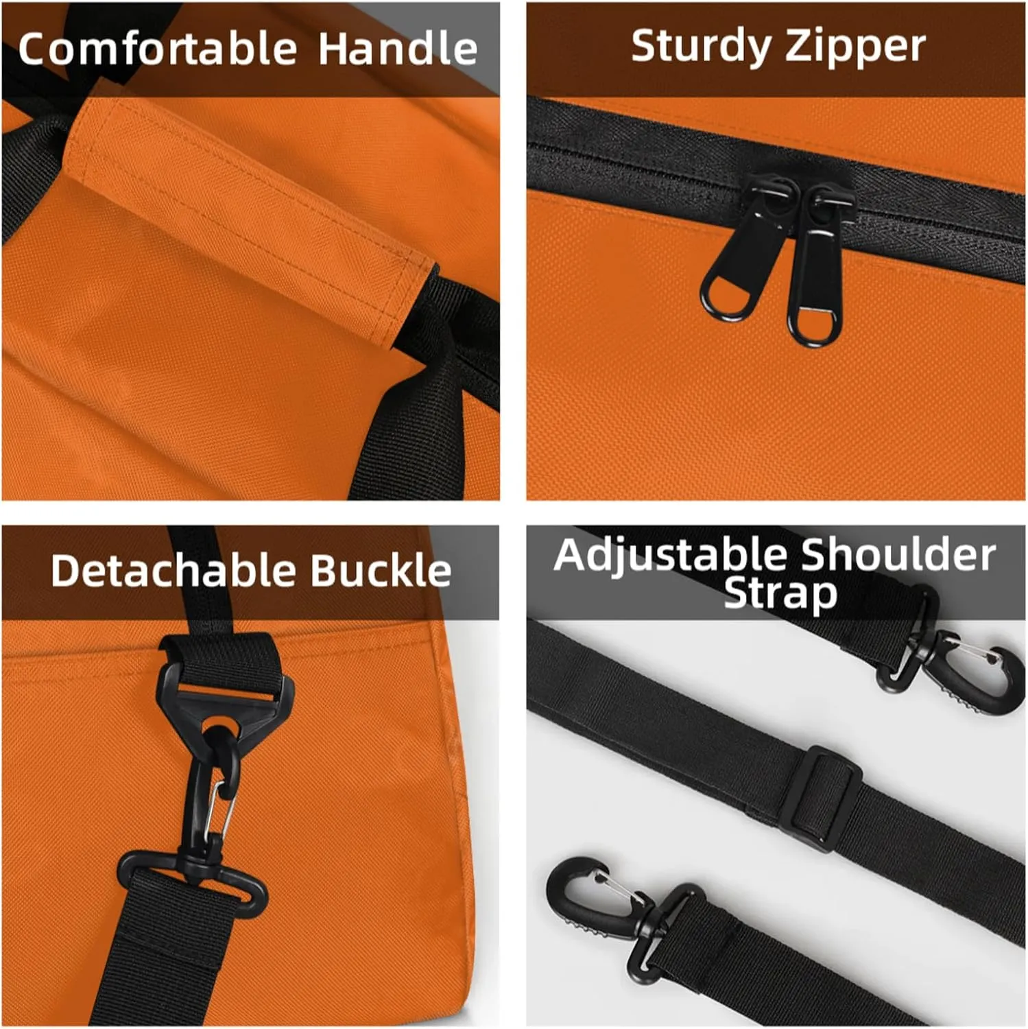 Orange Small Gym Bag 18 inch Carry On Duffel Bag for Weekender Travel Sports Workout Yoga Gymnastics Dance Ballet