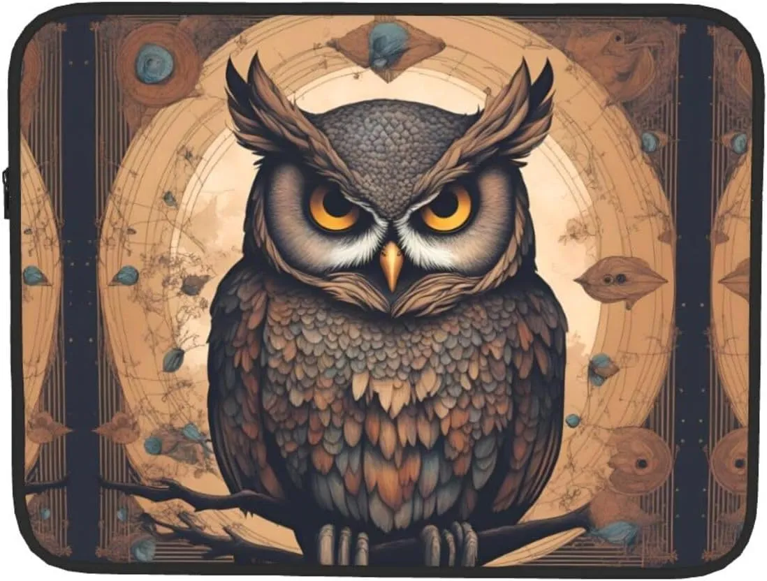 Owl Beliefs Pattern Shockproof Portable Laptop 17 inch Sleeve Bag for Men and Women - Ideal for Business Travel, School, and Daily Use