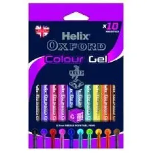 Oxford Gel Pens – Pack of 10 Assorted Colours | Smooth Writing for Notes & Creativity