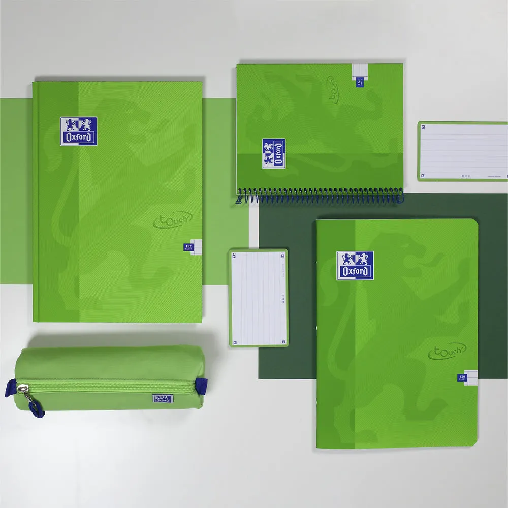 Oxford Touch Bright Green A5 Hardback Casebound Notebook Ruled with Margin 192 Pages