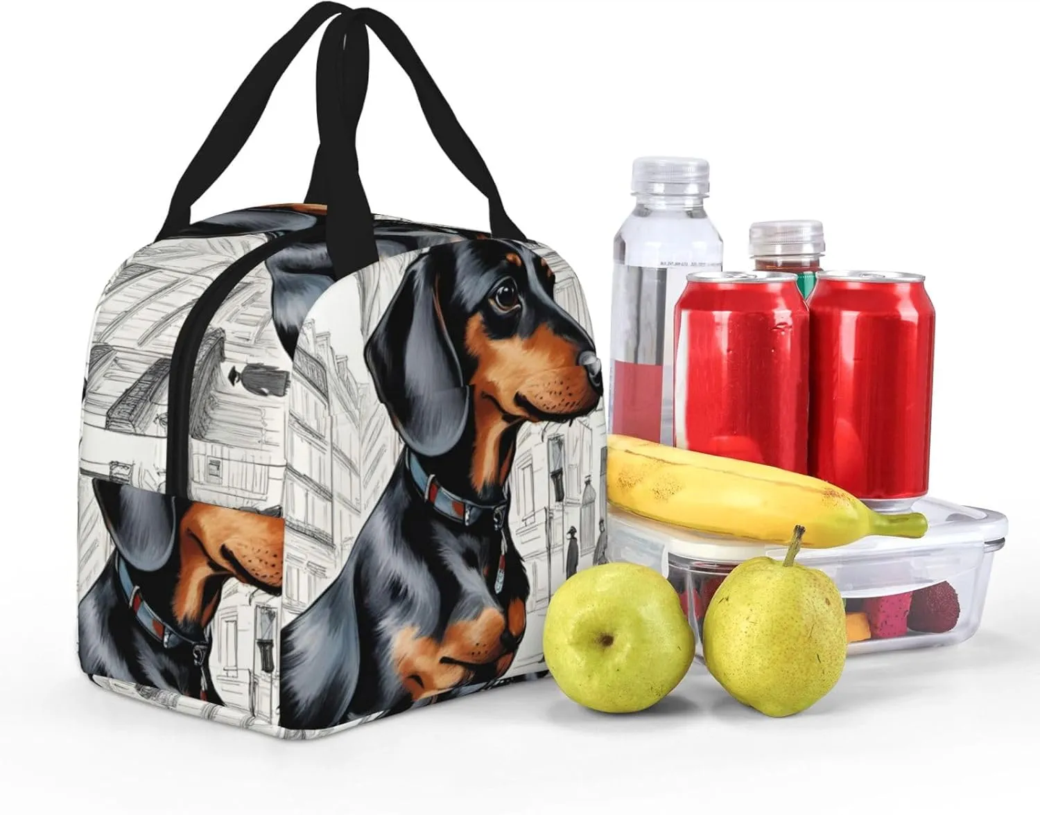 Parisian Dachshund Lightweight Lunch Bag For Men Women Small Lunchbox Good For Office Days