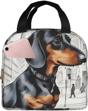 Parisian Dachshund Lightweight Lunch Bag For Men Women Small Lunchbox Good For Office Days