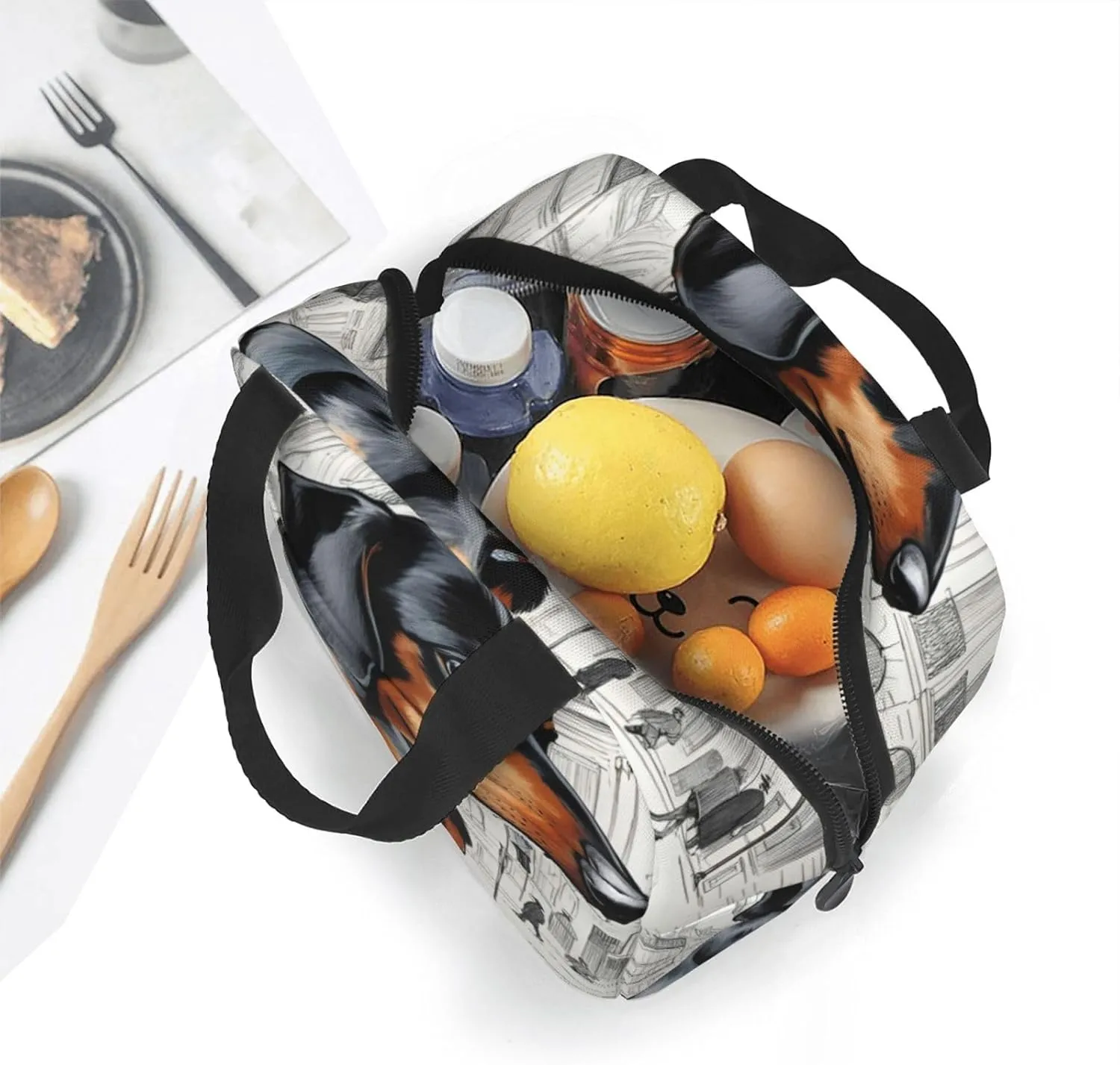 Parisian Dachshund Lightweight Lunch Bag For Men Women Small Lunchbox Good For Office Days