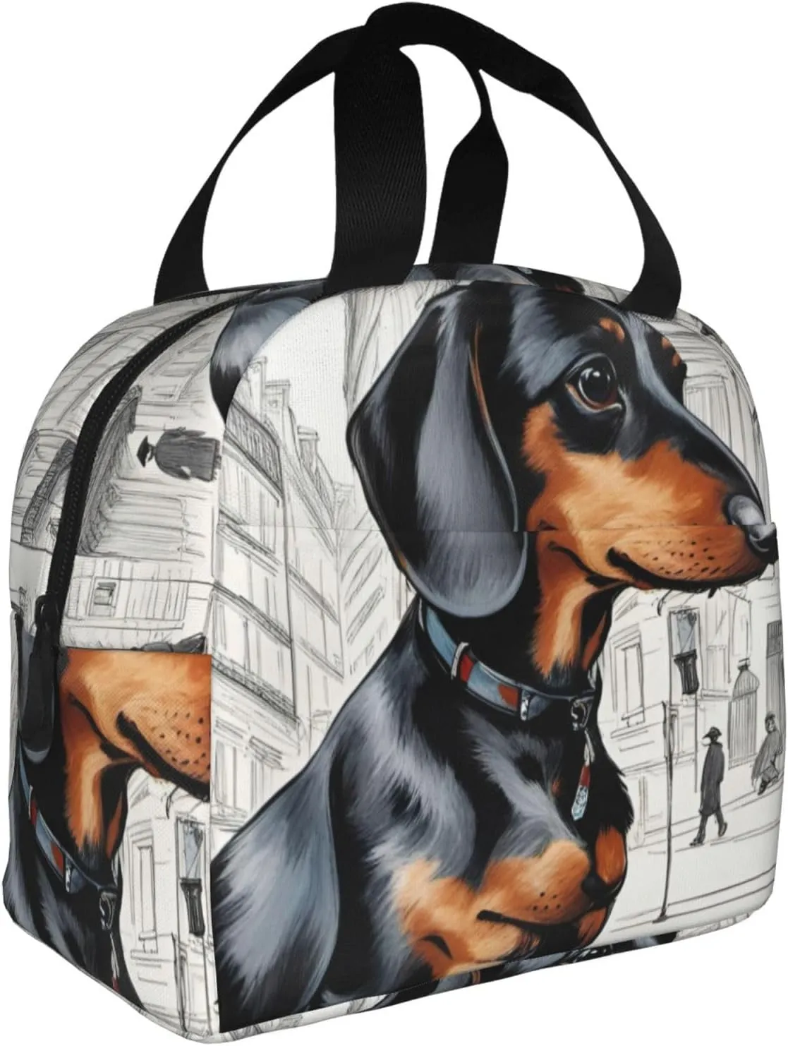 Parisian Dachshund Lightweight Lunch Bag For Men Women Small Lunchbox Good For Office Days