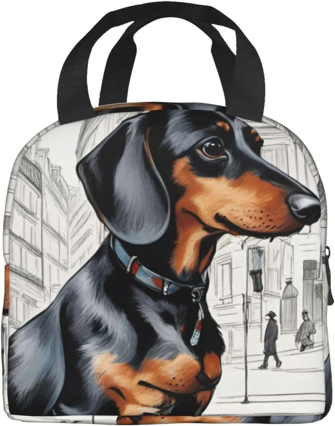 Parisian Dachshund Lightweight Lunch Bag For Men Women Small Lunchbox Good For Office Days