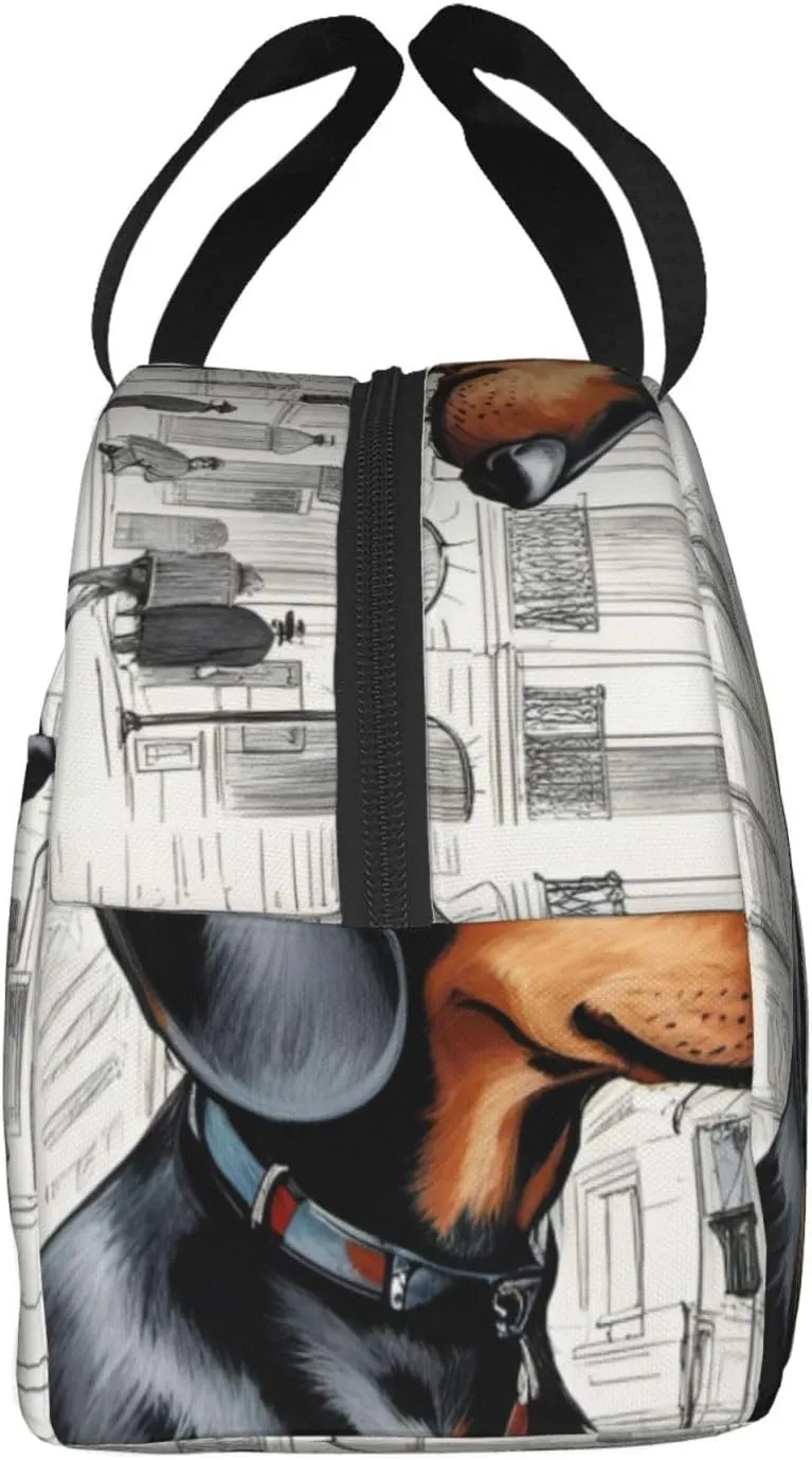 Parisian Dachshund Lightweight Lunch Bag For Men Women Small Lunchbox Good For Office Days