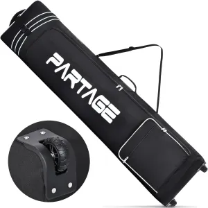 Partage Snowboard Bag with Wheels, Snowboard Bag for Air Travel, Adjustable Length Up to 170 cm, 600D Water Resistant Oxford -Black