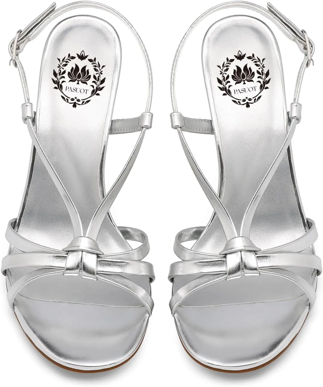 Pasuot Strappy Heeled Sandals for Women - Open Toe Ankle Strap Stiletto High Heels, Round Toe Sexy Cross Strap Adjustable Buckle Thin Heel for Women Ladies Summer Homecoming Party Dress