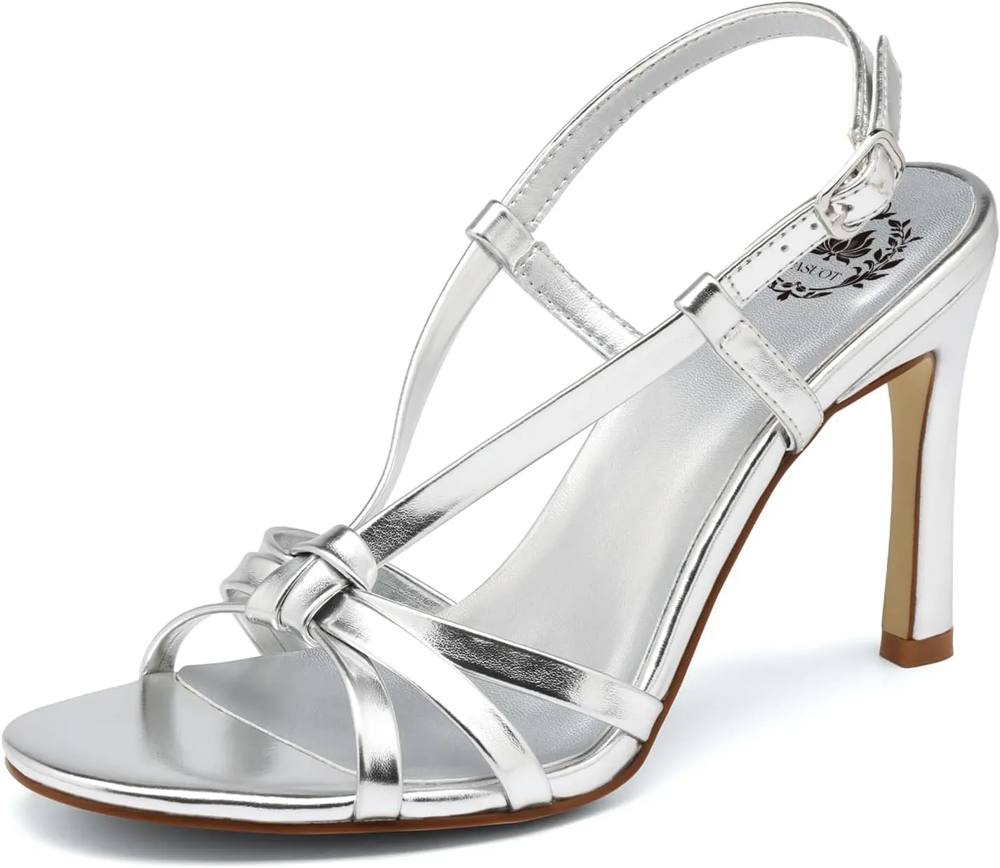 Pasuot Strappy Heeled Sandals for Women - Open Toe Ankle Strap Stiletto High Heels, Round Toe Sexy Cross Strap Adjustable Buckle Thin Heel for Women Ladies Summer Homecoming Party Dress