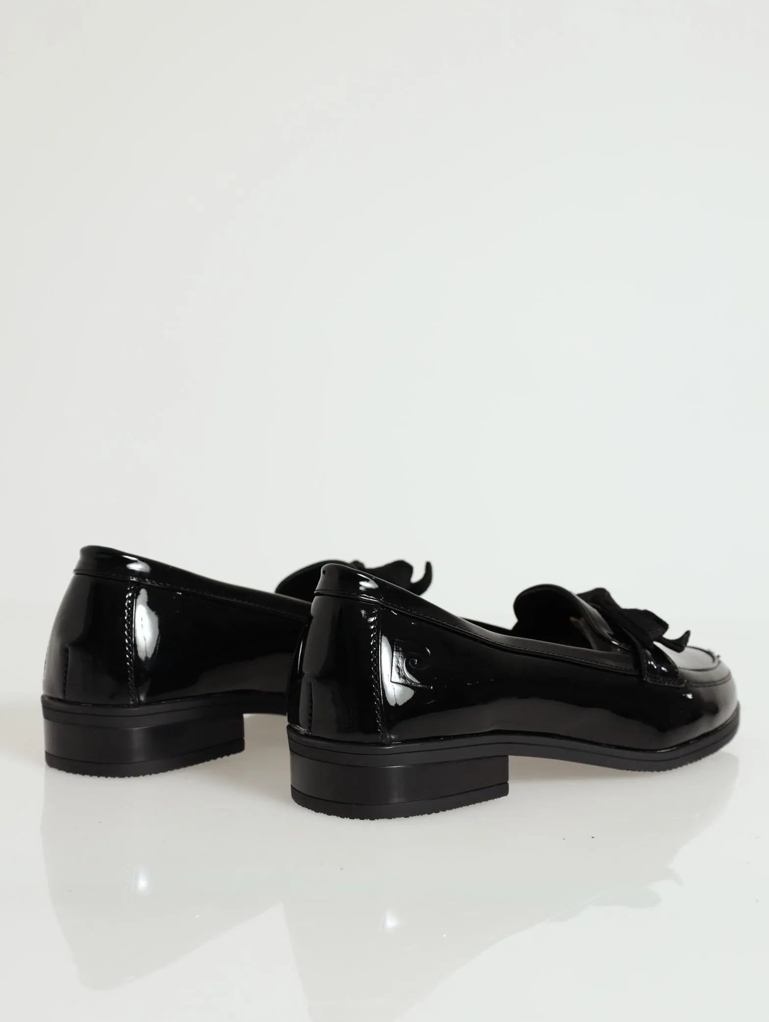 Patent Bow Detail Loafer - Black