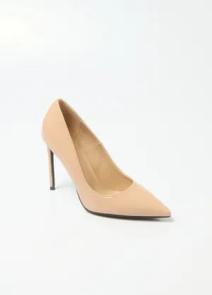 Patent stiletto heel pumps