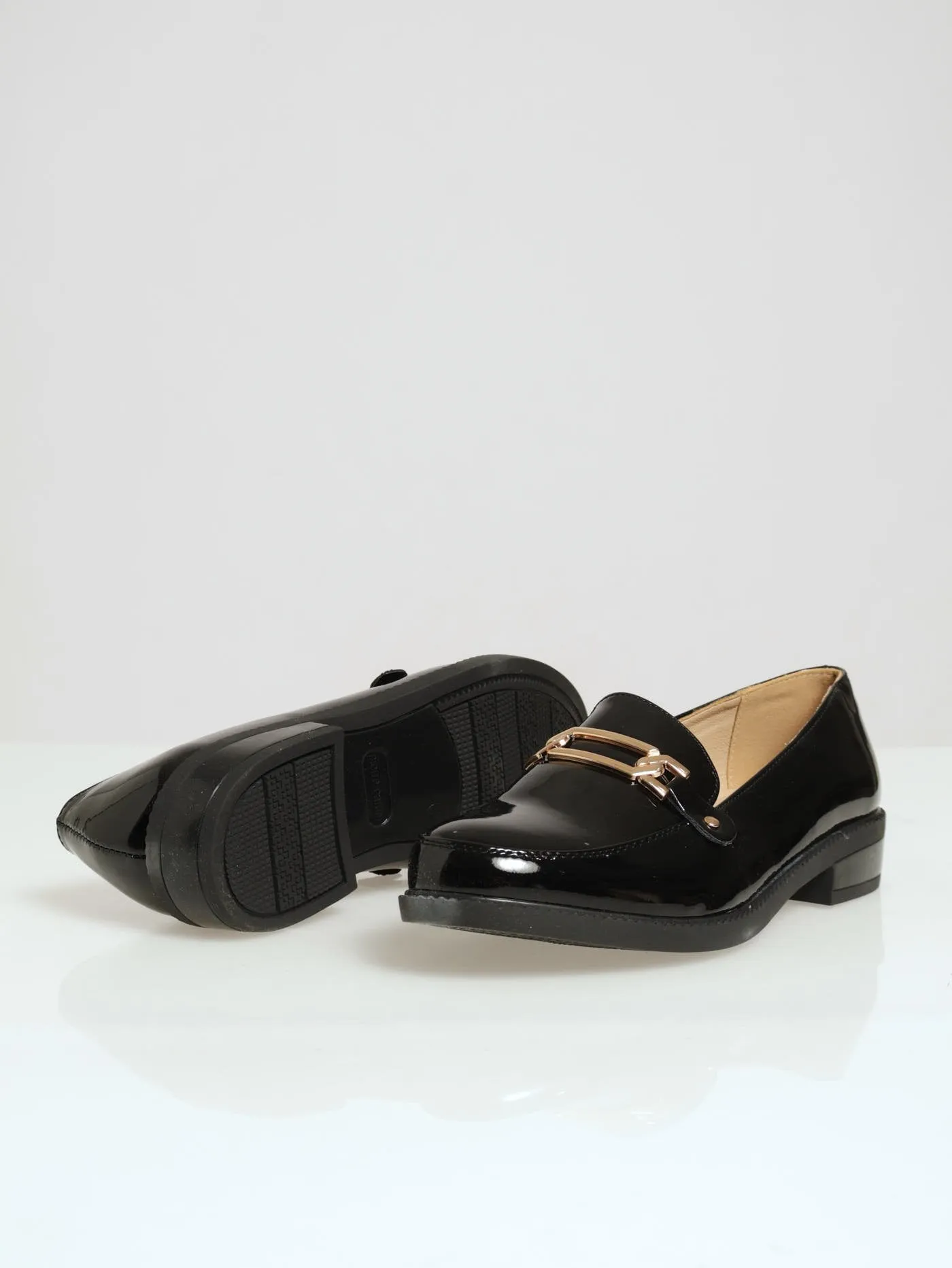 Patent Trim Loafer - Black