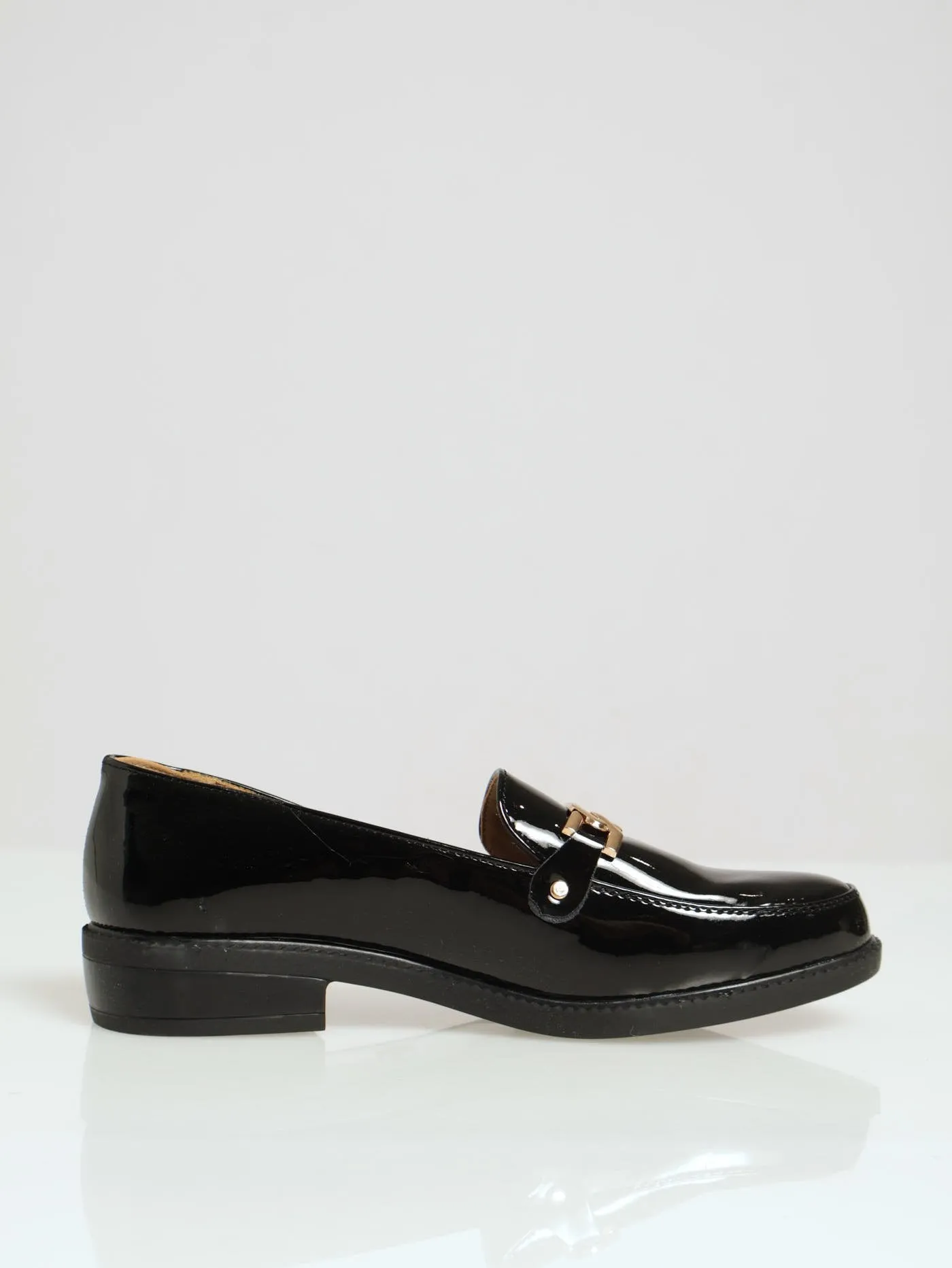 Patent Trim Loafer - Black