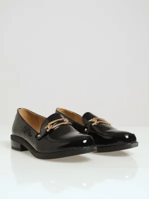 Patent Trim Loafer - Black