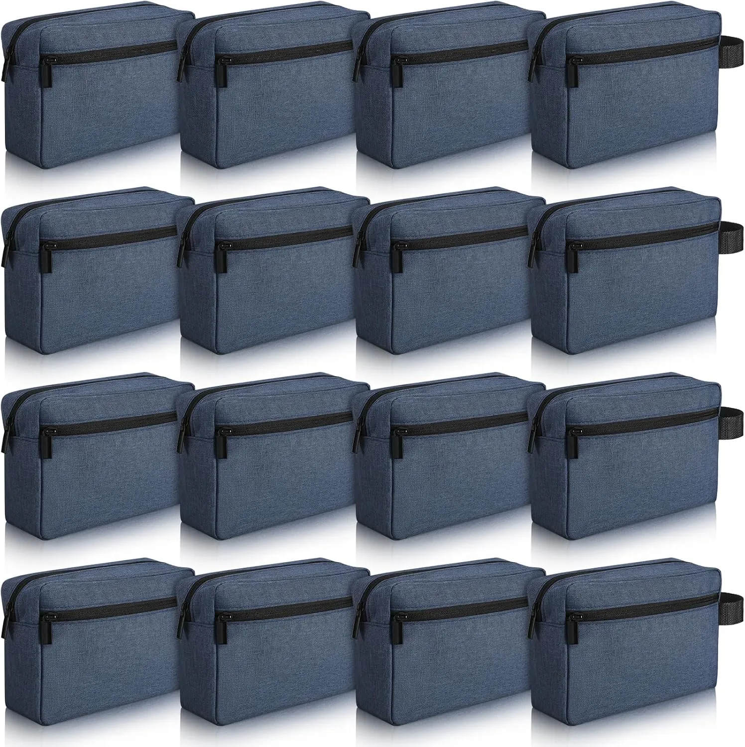 Paterr 16 Pcs Travel Toiletry Bag for Women Men Large Water Resistant Shaving Bag Hanging Cosmetic Bag with Handle and Divider Storage Travel Pouch Case (Dark Blue)