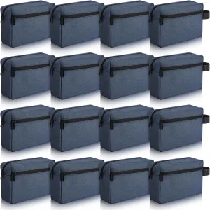 Paterr 16 Pcs Travel Toiletry Bag for Women Men Large Water Resistant Shaving Bag Hanging Cosmetic Bag with Handle and Divider Storage Travel Pouch Case (Dark Blue)