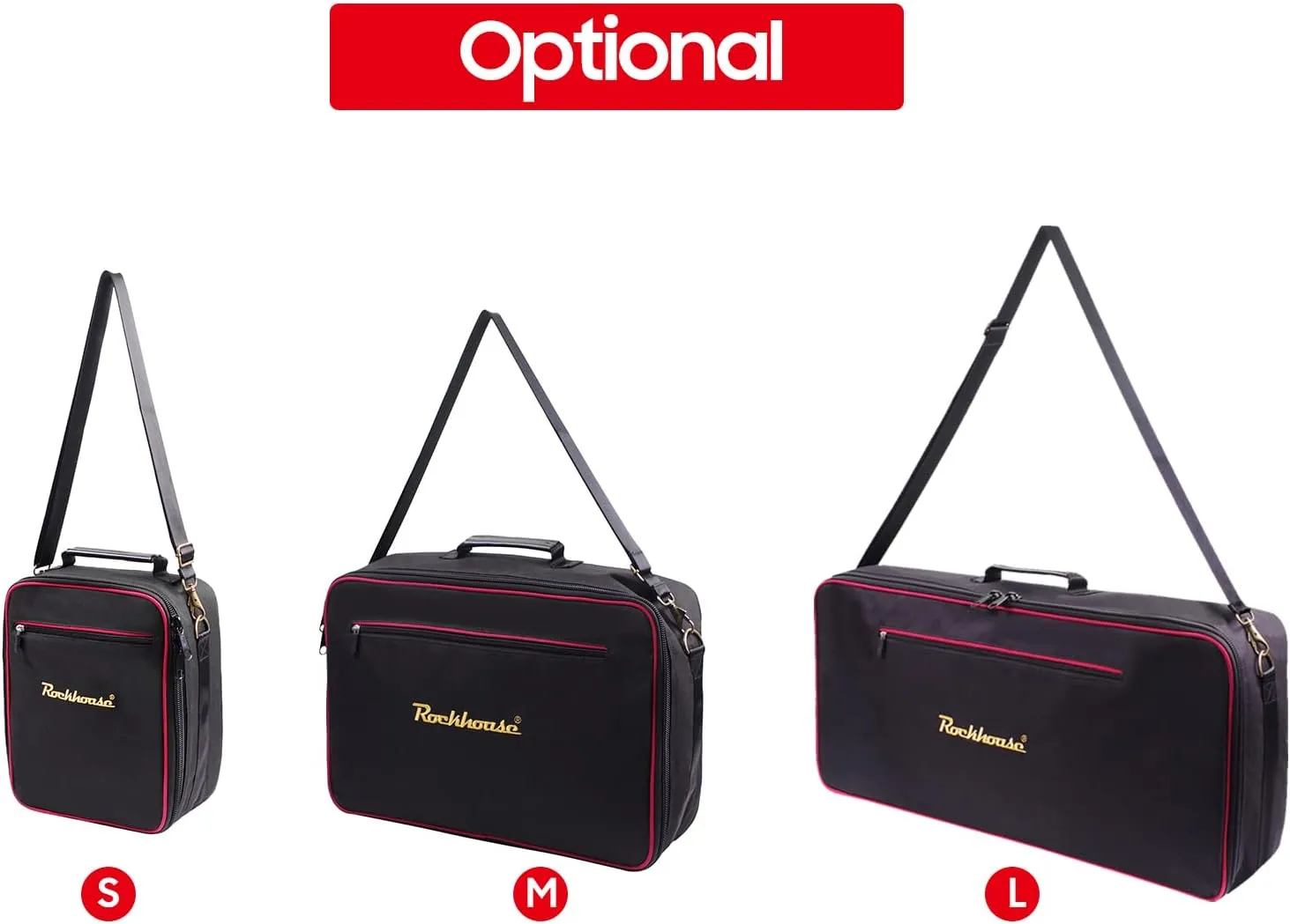 Pedal Board Carrying Bag Effect Pedal Bag Guitar Pedal Board Carry Bag Oxford Cloth Portable Zipper Handbag Shoulder Bag with Detachable Strap (Black)