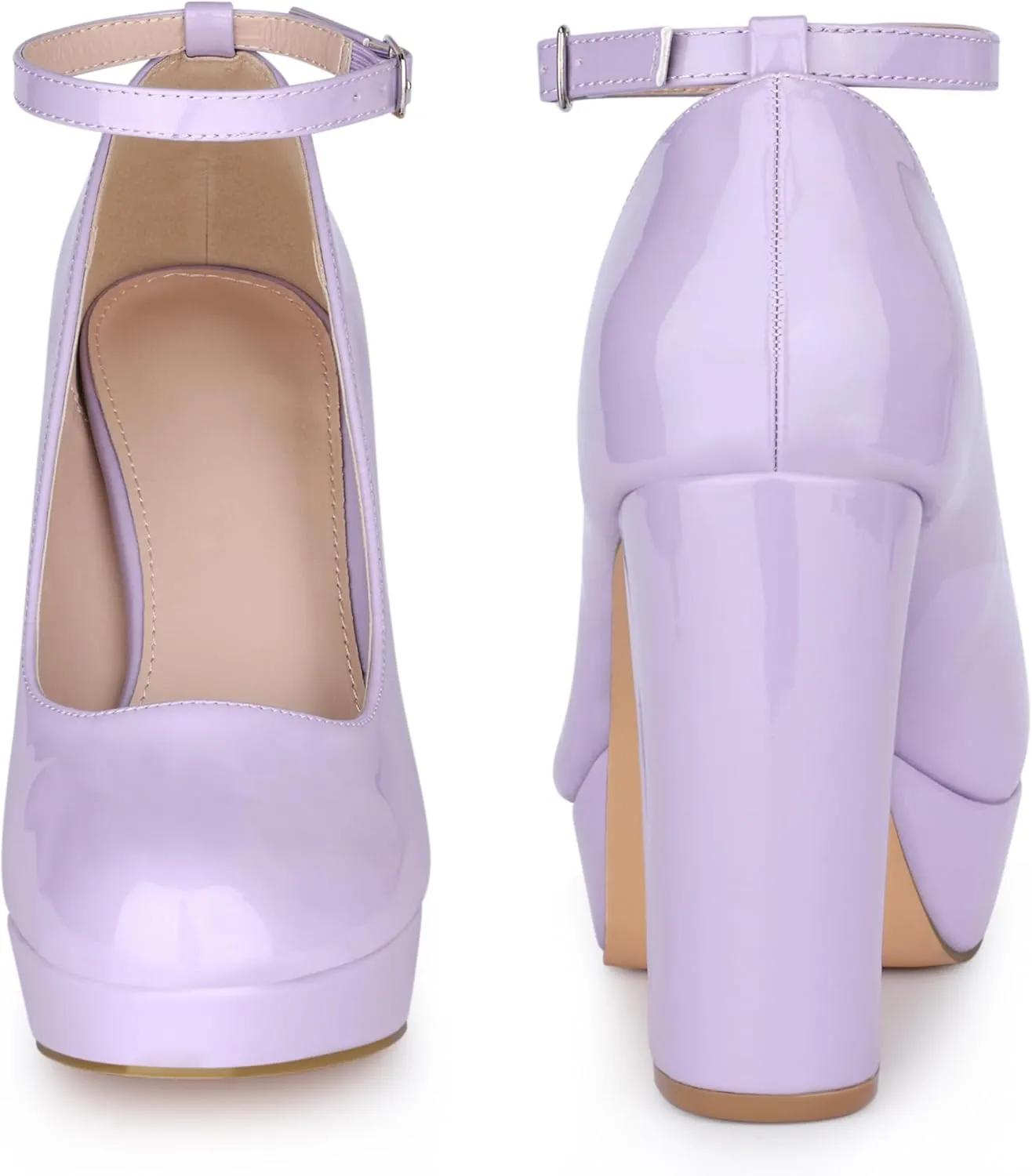Perphy Ankle Strap Platform Chunky Heels Mary Jane Pumps for Women