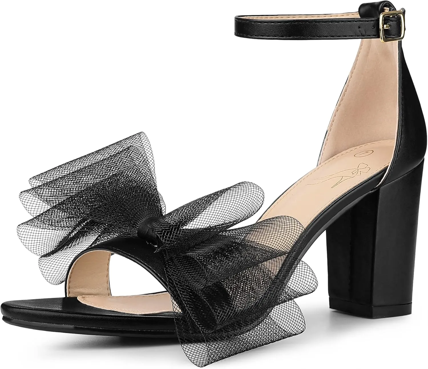 Perphy Bow Tie Ankle Strap Chunky High Heels Sandals for Women