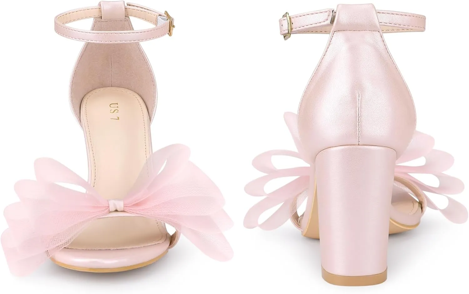 Perphy Bow Tie Ankle Strap Chunky High Heels Sandals for Women