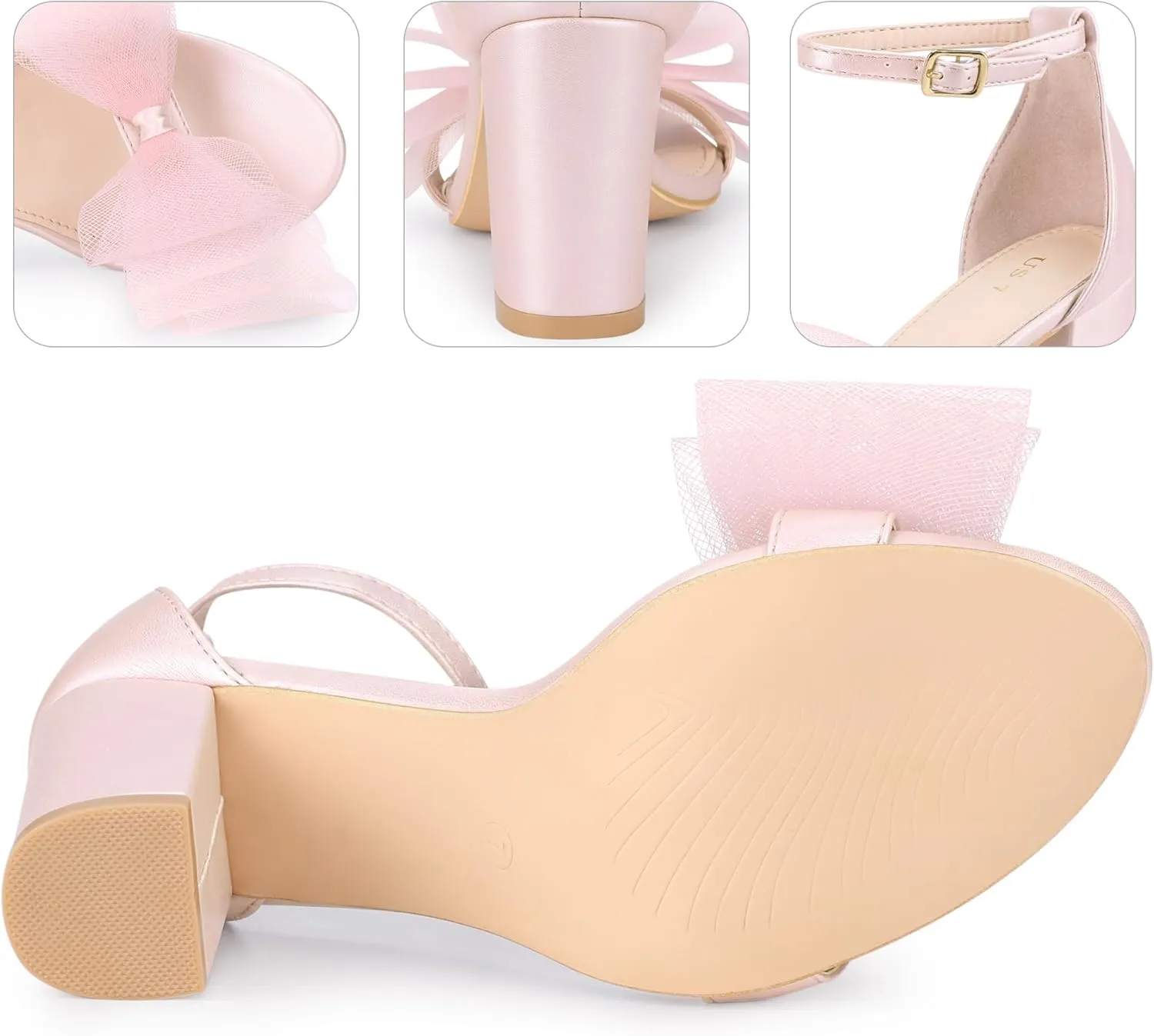 Perphy Bow Tie Ankle Strap Chunky High Heels Sandals for Women
