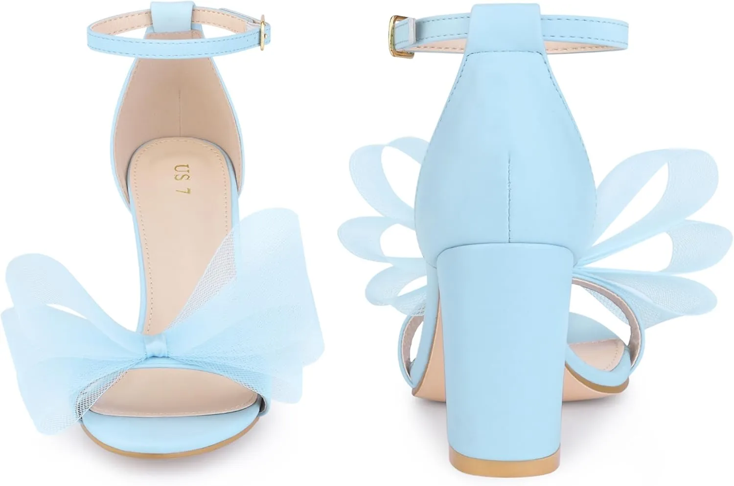 Perphy Bow Tie Ankle Strap Chunky High Heels Sandals for Women