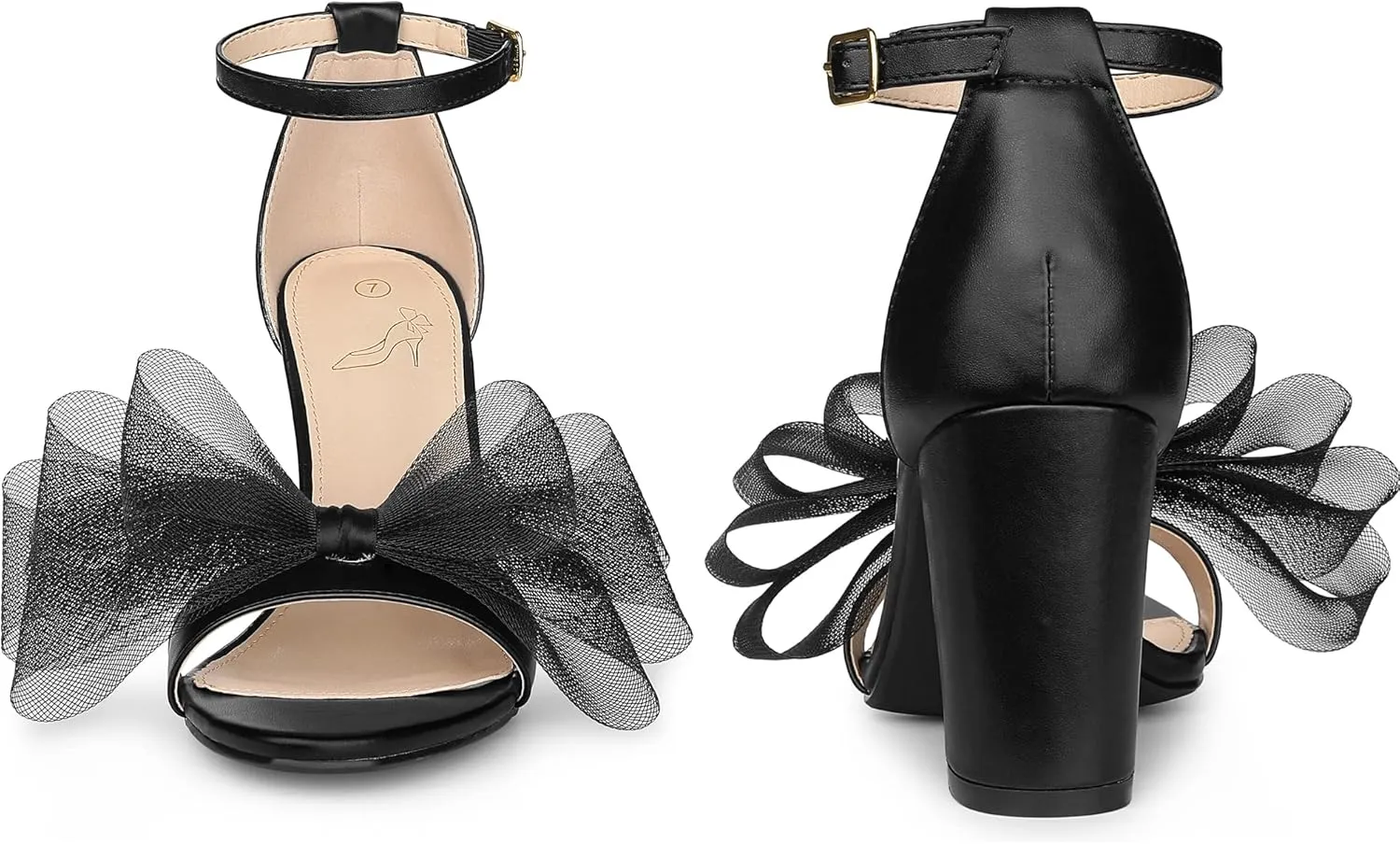 Perphy Bow Tie Ankle Strap Chunky High Heels Sandals for Women