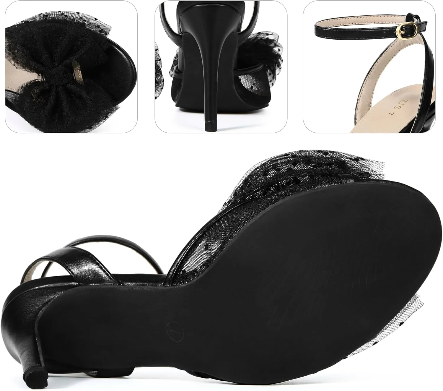 Perphy Bridal Heel Slingback Stiletto Heels Bow Wedding Shoes for Women