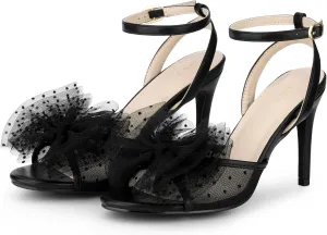 Perphy Bridal Heel Slingback Stiletto Heels Bow Wedding Shoes for Women