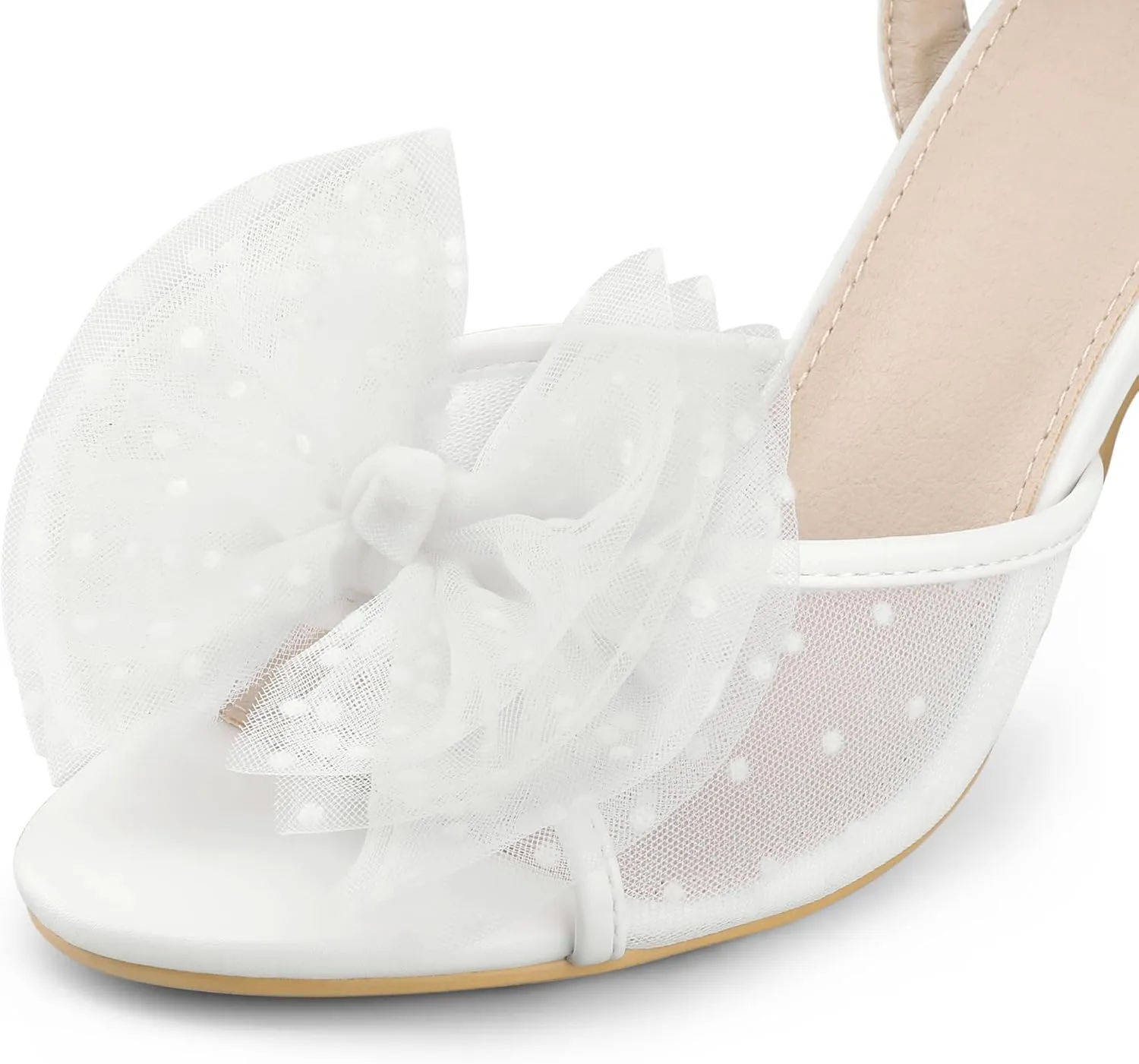 Perphy Bridal Heel Slingback Stiletto Heels Bow Wedding Shoes for Women