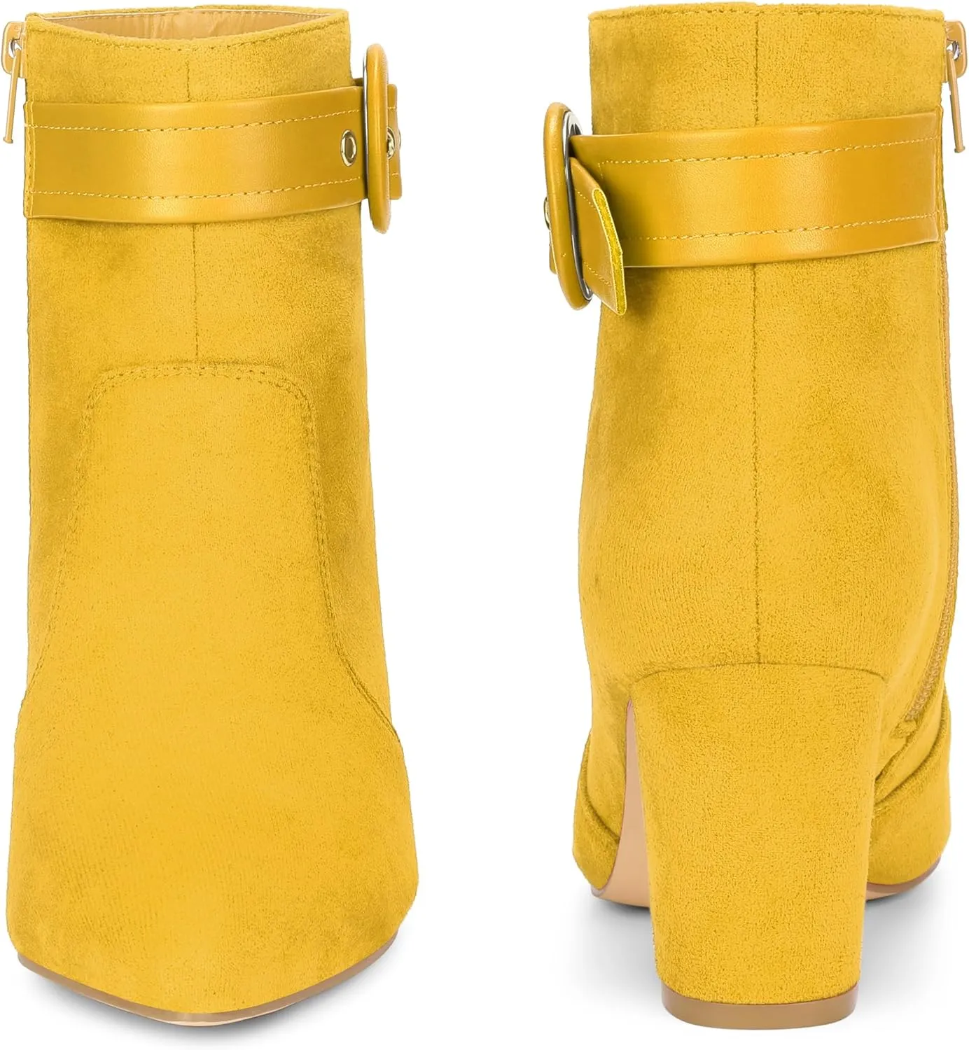 Perphy Buckle Ankle Boot Pointed Toe Chunky Heel Boots for Women