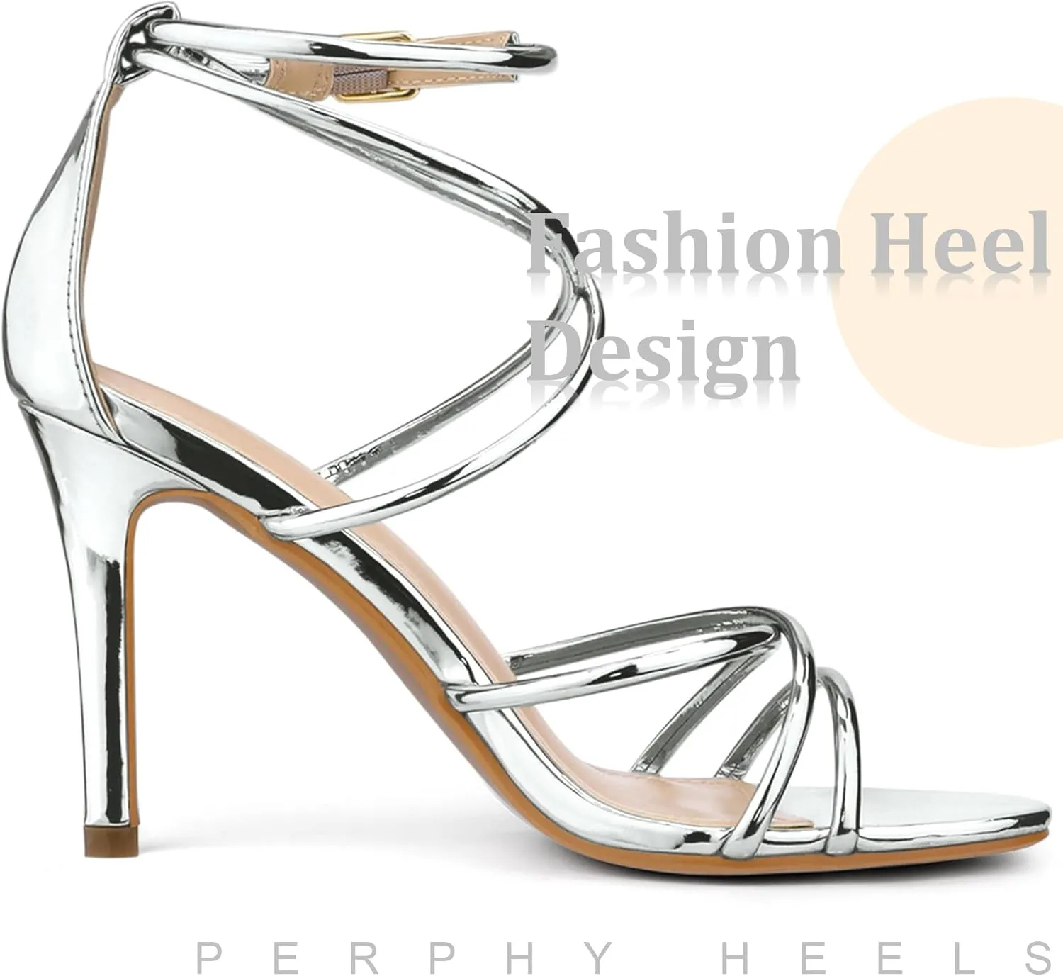 Perphy Crisscross Strappy Open Toe Stiletto Heel Sandals for Women