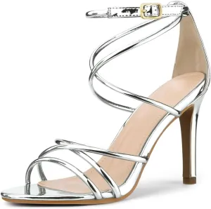 Perphy Crisscross Strappy Open Toe Stiletto Heel Sandals for Women