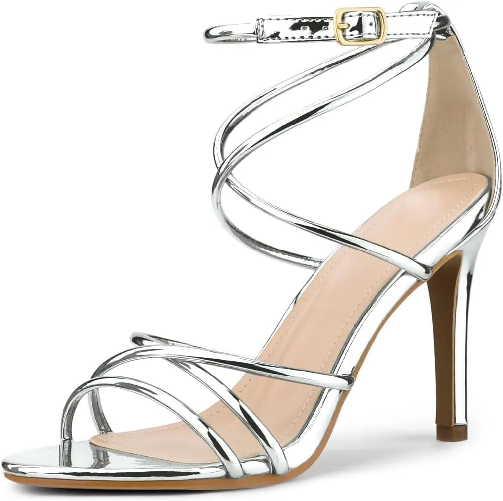 Perphy Crisscross Strappy Open Toe Stiletto Heel Sandals for Women