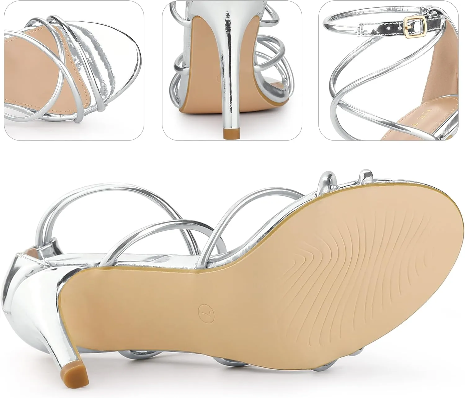 Perphy Crisscross Strappy Open Toe Stiletto Heel Sandals for Women