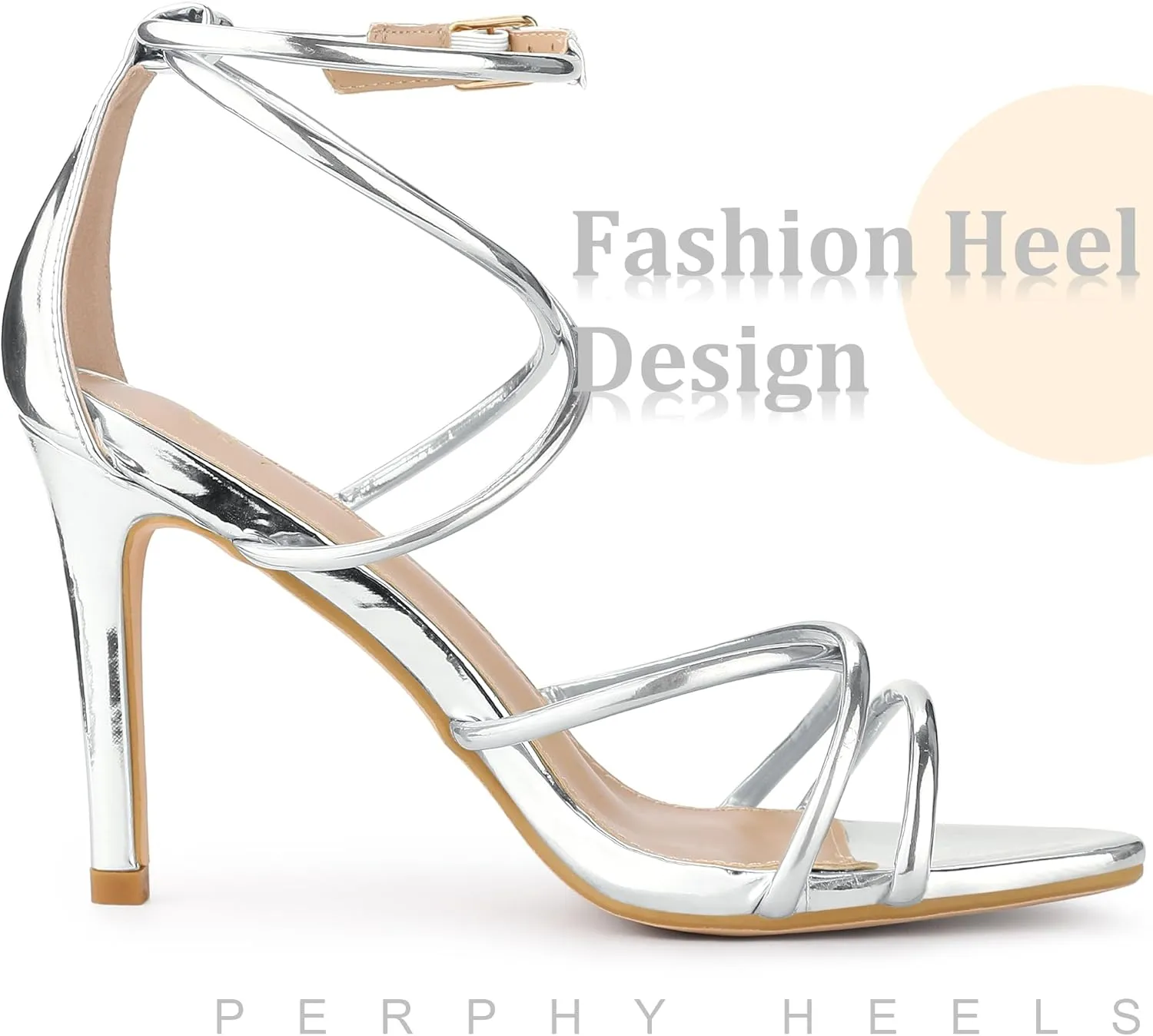 Perphy Crisscross Strappy Open Toe Stiletto Heel Sandals for Women