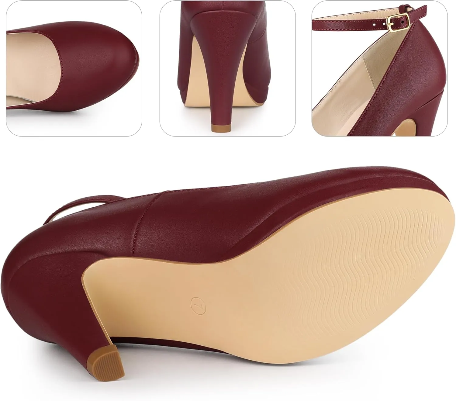 Perphy Mary Jane Platform Ankle Strap Stiletto Heel Pumps for Women