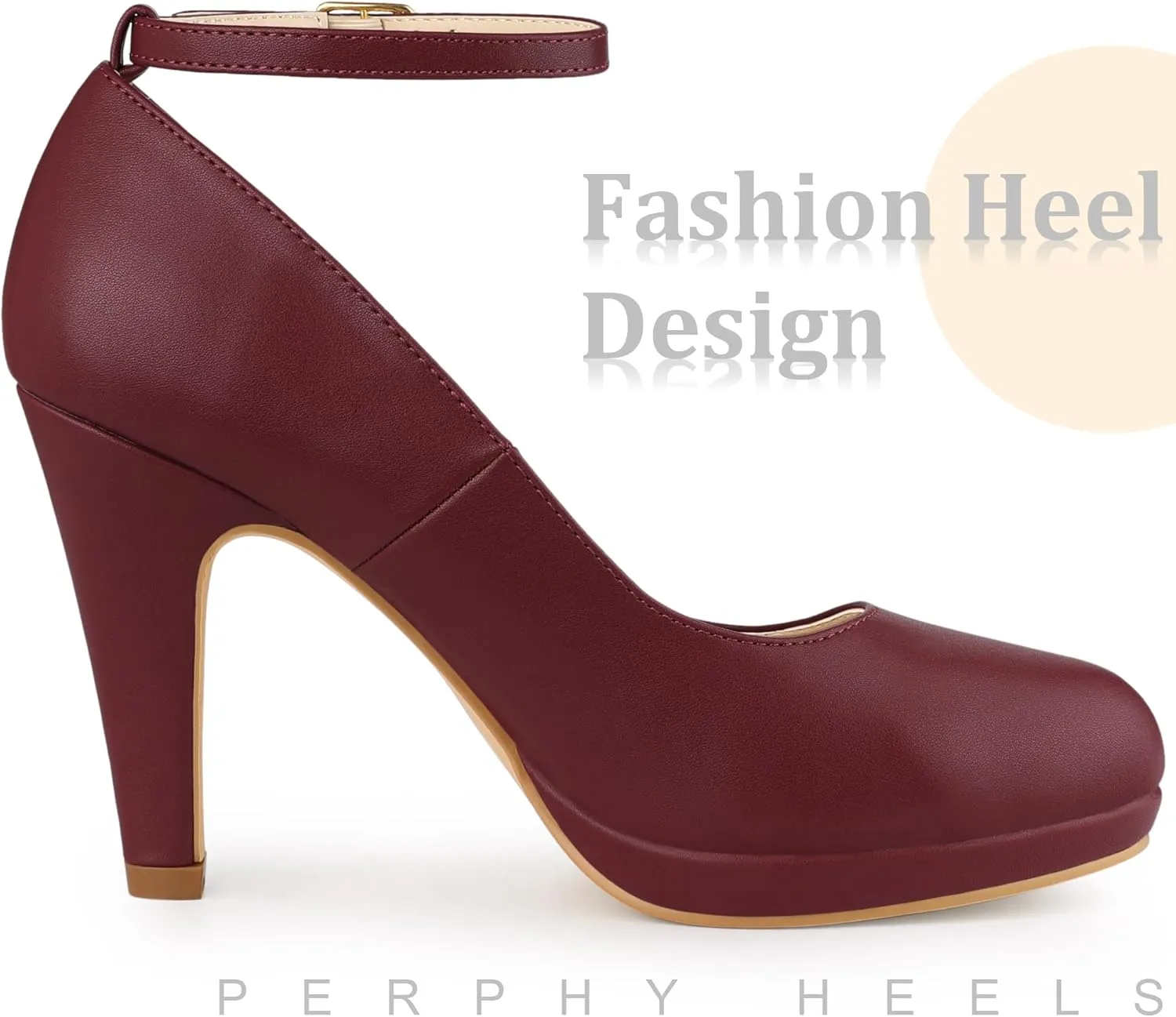 Perphy Mary Jane Platform Ankle Strap Stiletto Heel Pumps for Women