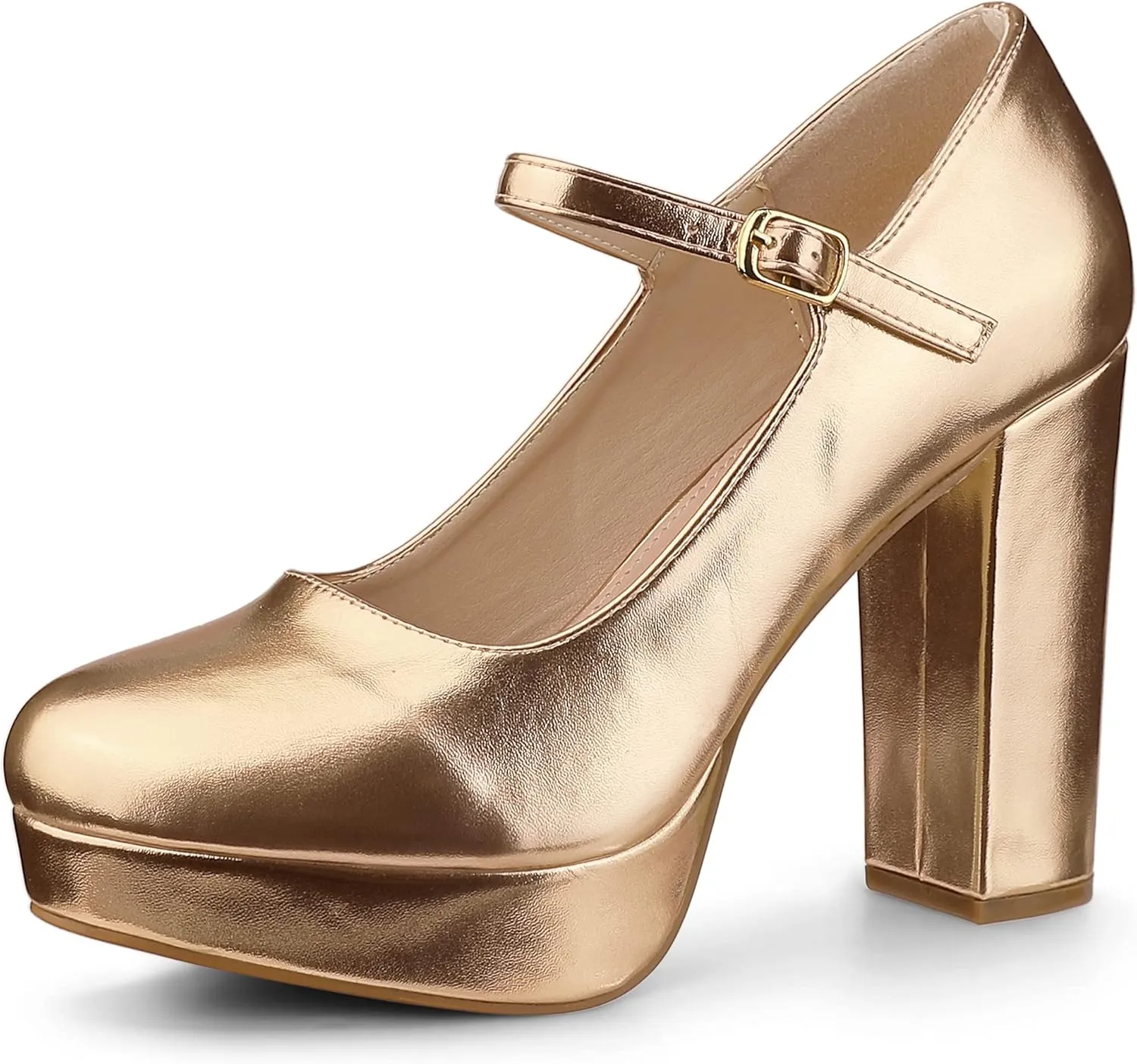 Perphy Platform Ankle Strap Chunky Heels Mary Janes Pumps for Women