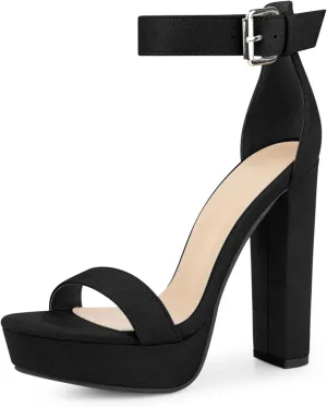 Perphy Platform High Heel Ankle Strap Chunky Heels Platform Heel Sandals for Women