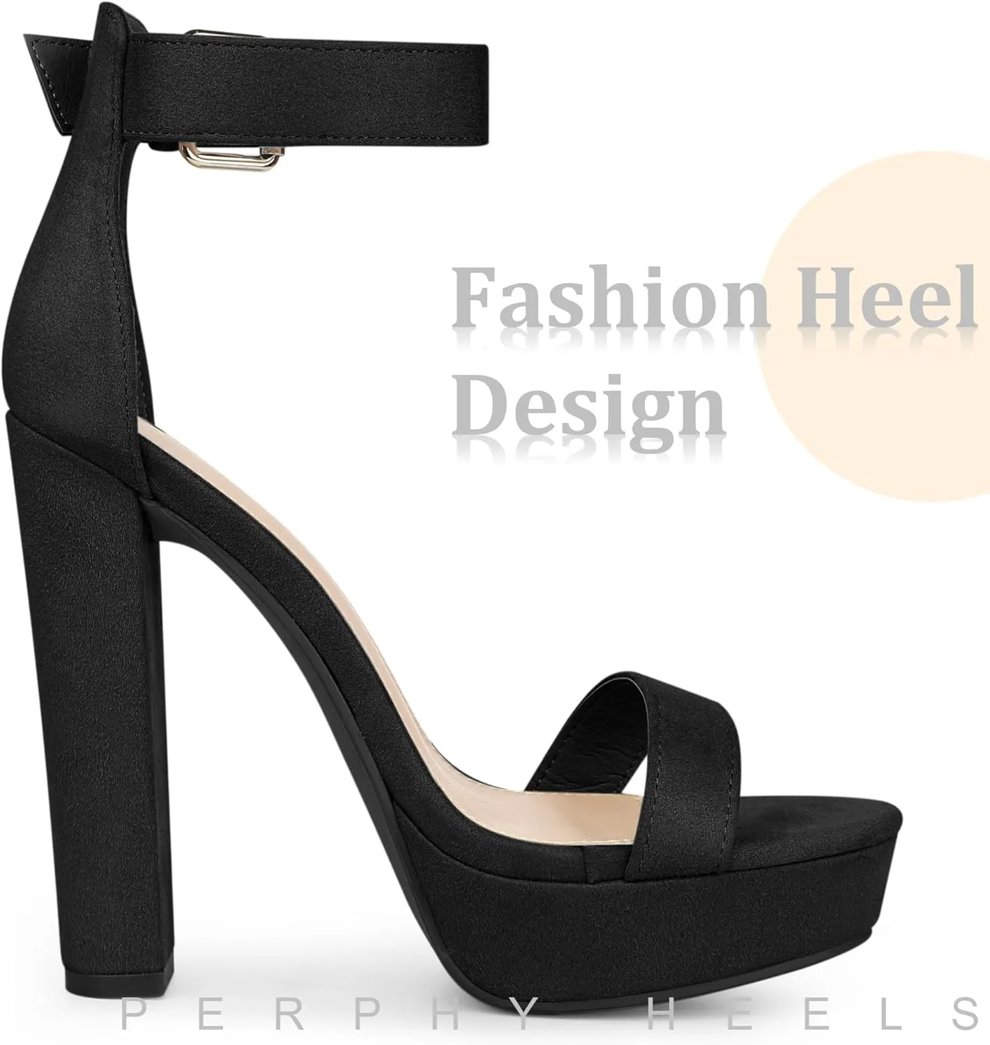 Perphy Platform High Heel Ankle Strap Chunky Heels Platform Heel Sandals for Women