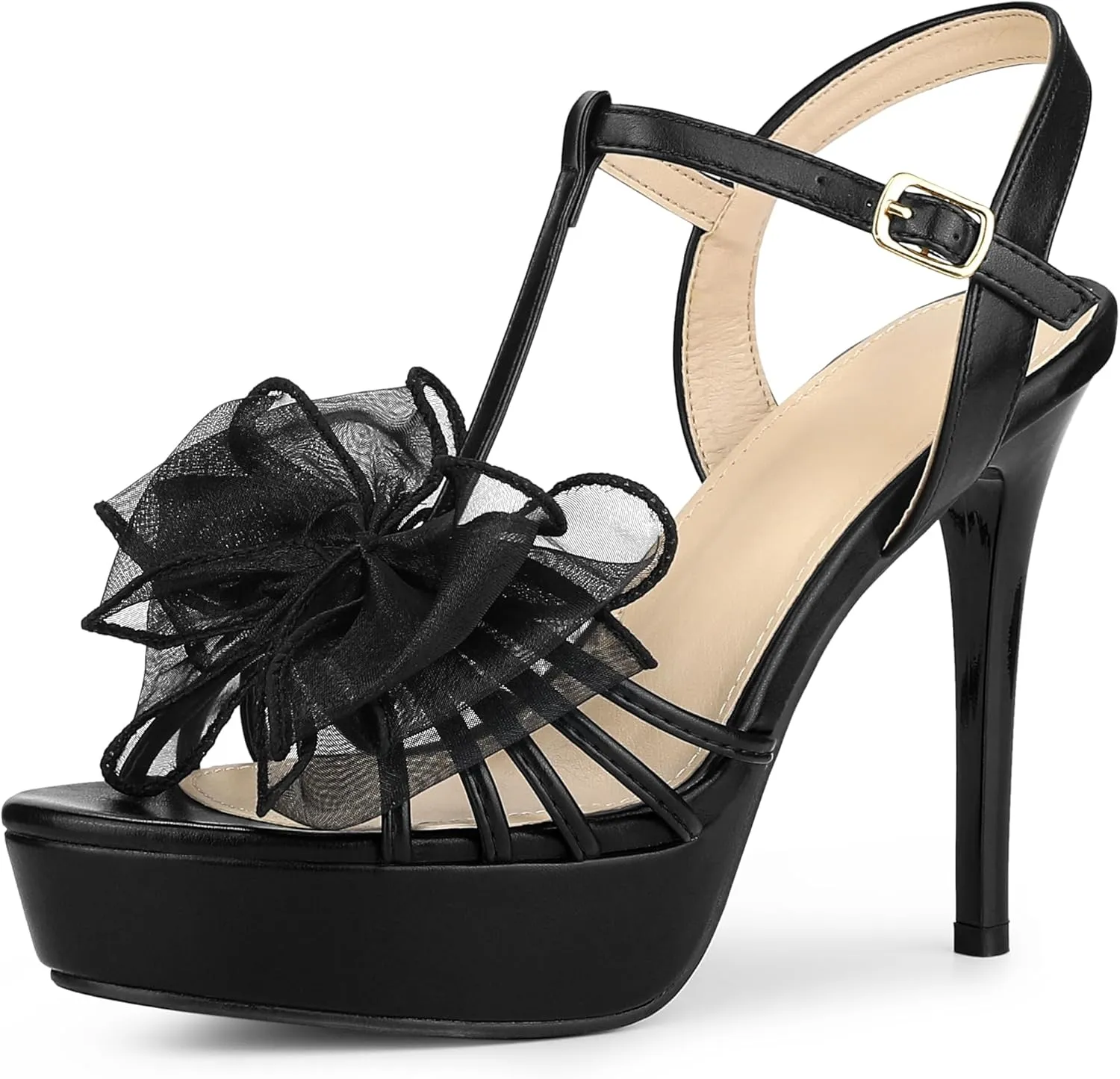 Perphy Platform Stiletto Heel Flowers Platform Heels Sandals for Women