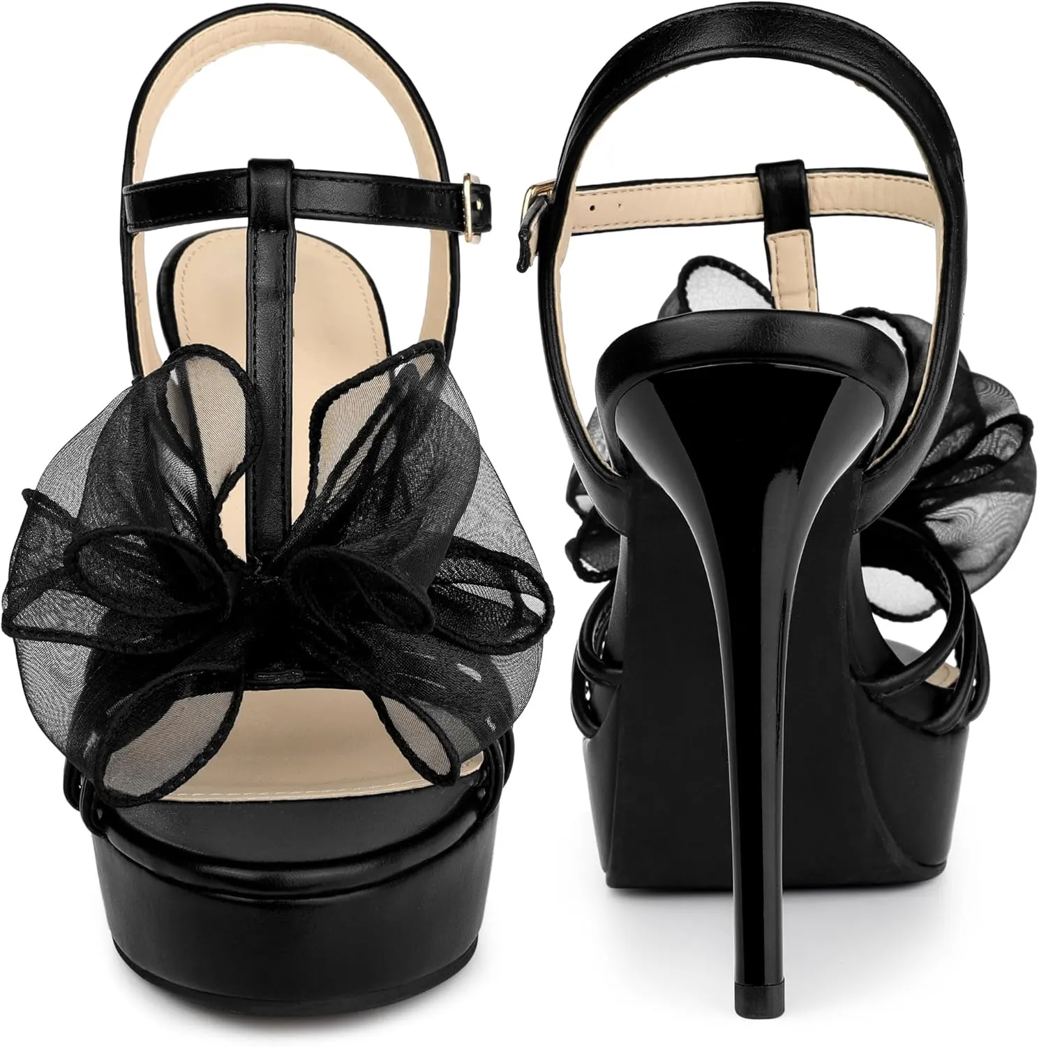 Perphy Platform Stiletto Heel Flowers Platform Heels Sandals for Women